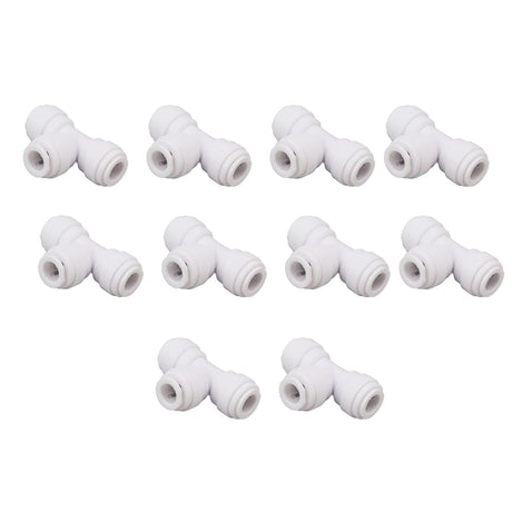 10PCS Push to Connect Fittings 8mm 5/16 Tee Coupling Quick Connector Plastic Tight Sealing Tube Fittings Home Beer Brewing Parts