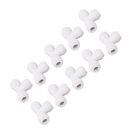10PCS Push to Connect Fittings 8mm 5/16 Tee Coupling Quick Connector Plastic Tight Sealing Tube Fittings Home Beer Brewing Parts