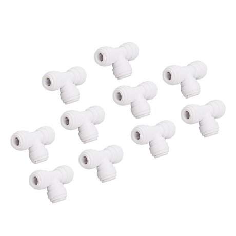 10PCS Push to Connect Fittings 8mm 5/16 Tee Coupling Quick Connector Plastic Tight Sealing Tube Fittings Home Beer Brewing Parts