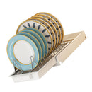 Pull Out Cabinet Organizer Stainless Steel Multifunctional Slide Out Shelves for Plates Kitchen Cupboard White