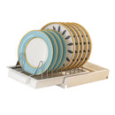 Pull Out Cabinet Organizer Stainless Steel Multifunctional Slide Out Shelves for Plates Kitchen Cupboard White