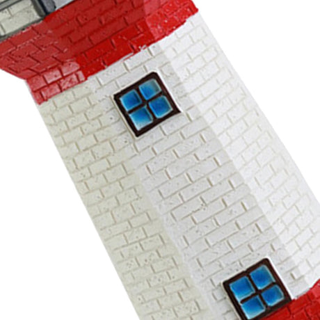 Solar Powered Lighthouse Environmentally Friendly Energy Saving Solar Lighthouse with Rotating Beacon for Garden Decor Red