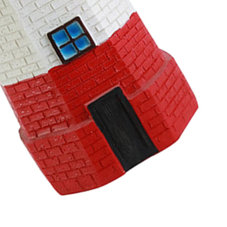 Solar Powered Lighthouse Environmentally Friendly Energy Saving Solar Lighthouse with Rotating Beacon for Garden Decor Red