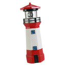 Solar Powered Lighthouse Environmentally Friendly Energy Saving Solar Lighthouse with Rotating Beacon for Garden Decor Red