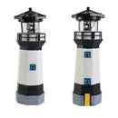 Solar Powered Lighthouse Environmentally Friendly Energy Saving Solar Lighthouse with Rotating Beacon for Garden Decor Black