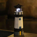 Solar Powered Lighthouse Environmentally Friendly Energy Saving Solar Lighthouse with Rotating Beacon for Garden Decor Black