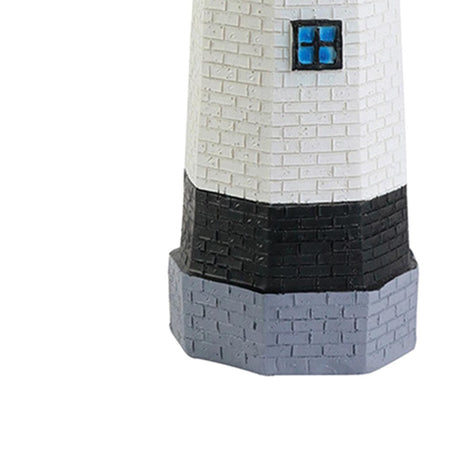 Solar Powered Lighthouse Environmentally Friendly Energy Saving Solar Lighthouse with Rotating Beacon for Garden Decor Black