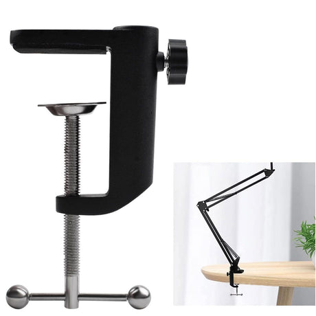 Desk C Clamp Aluminum Black 2.4inch 61mm Desk Table Mount Clamp for Desktop Table Lamp