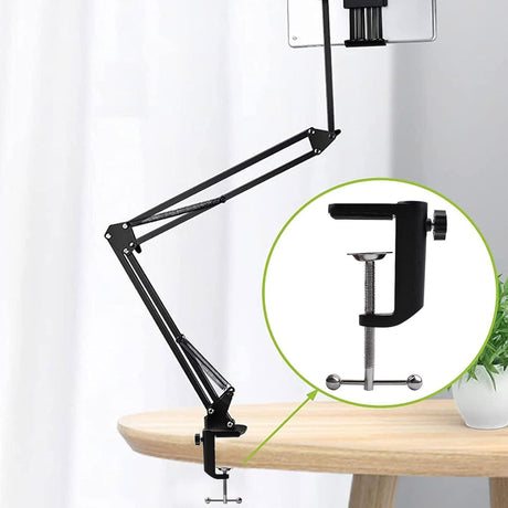 Desk C Clamp Aluminum Black 2.4inch 61mm Desk Table Mount Clamp for Desktop Table Lamp