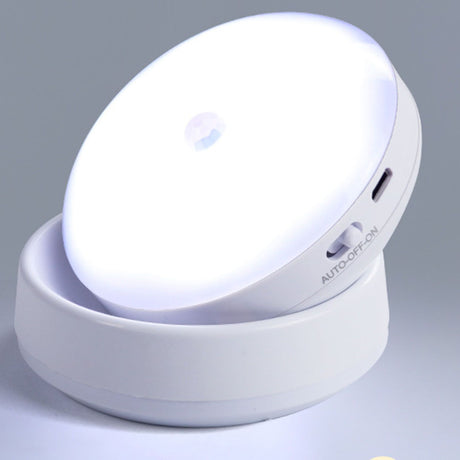 Motion Sensor Night Light 360 Degree Rotation LED Rechargeable Motion Activated Night Light for Stairs Wall Closet Cabinet White Light