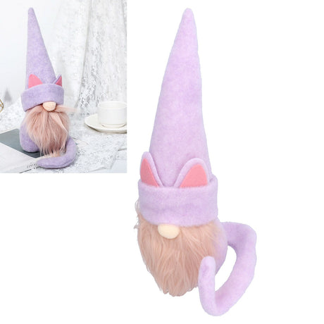 Faceless Dwarf Doll Flannel Halloween Ornament Decoration Halloween Props for Indoor Outdoor PartyRed