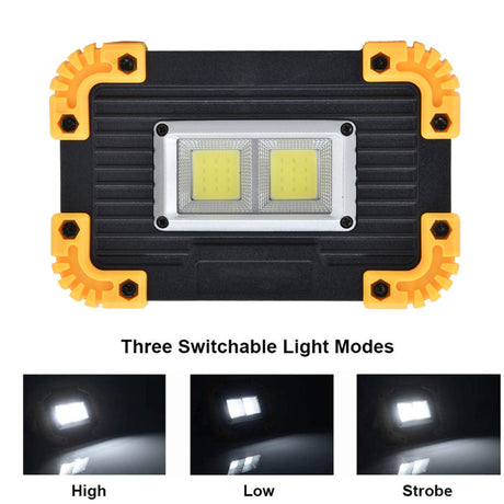 Mini LED Flood Light COB Emergency Flood Light USB Charging Double Square Camping Light Tent Work Light for Outdoor