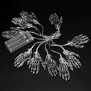 10 Pcs Halloween Skeleton Hand Lights String Battery Powered LED Halloween Spooky String Lights for Decorations