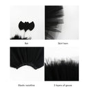 4Pcs Girls Halloween Cosplay Costume Dress Up Dress Black Mesh Skirt with Headband Bat Wing Wand Halloween Party Cosplay Props