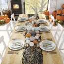 4PCS Halloween Tablecloth Bat Spider Webst Lace Cloth and Lamps Cover Halloween Decoration