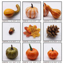 50pcs Halloween Decor Props Artificial Mini Pumpkin Berries Maple Leaf DIY Craft for Halloween Party Decoration