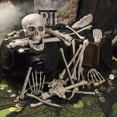 28Pcs Halloween Skeleton Bones Halloween Props Skeleton Tricky Bones Haunted House Party Decorations