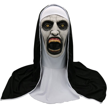 Halloween Nun Horror Mask Cosplay Scary Latex Masks With Headscarf Full Face Helmet Halloween Party Props