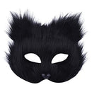 Halloween Fluffy Mask Masquerade Halloween Mask Props Animal Half Face Mask for Men and Women