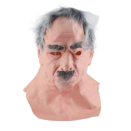 Halloween Latex Old Man Face Cover Elder Old Man Headgear for Masquerade Halloween Headgear Prop