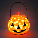 Halloween Pumpkin Bucket with LED Lights Sound Pumpkin Basket with Handle Halloween Candy Bucket Party Decor