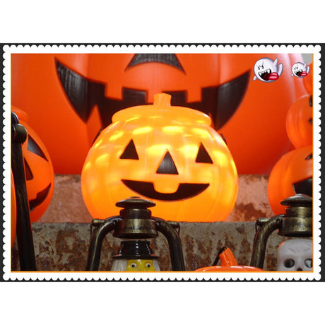 Halloween Pumpkin Bucket with LED Lights Sound Pumpkin Basket with Handle Halloween Candy Bucket Party Decor