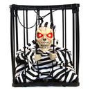 Halloween Scary Screaming Animated Skeleton Cage Prisoner with Light Up Eyes Haunted House Props Halloween Party Decorations
