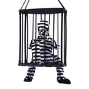 Halloween Scary Screaming Animated Skeleton Cage Prisoner with Light Up Eyes Haunted House Props Halloween Party Decorations