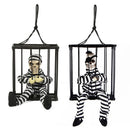 Halloween Scary Screaming Animated Skeleton Cage Prisoner with Light Up Eyes Haunted House Props Halloween Party Decorations