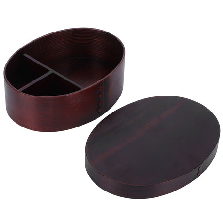 17.5x13.5cm Lunch Box Wooden Bento Box Portable Food Container for Students WorkerPainted