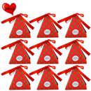 30PCS Xmas Candy Boxes Paper Xmas Tree Triangle Treat Gift Box with Ribbon for Holiday Presents Party Supplies Red
