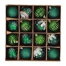 Xmas Ball Set 16 Pcs PVC Exquisite Festive Xmas Tree Hanging Balls for Home Store Mall Blackish Green