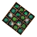 Xmas Ball Set 16 Pcs PVC Exquisite Festive Xmas Tree Hanging Balls for Home Store Mall Blackish Green