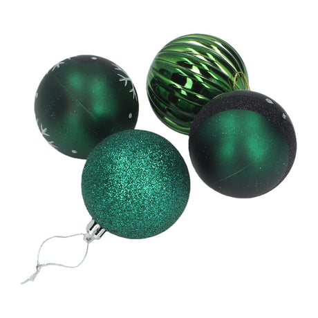 Xmas Ball Set 16 Pcs PVC Exquisite Festive Xmas Tree Hanging Balls for Home Store Mall Blackish Green