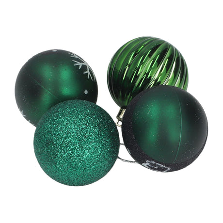 Xmas Ball Set 16 Pcs PVC Exquisite Festive Xmas Tree Hanging Balls for Home Store Mall Blackish Green