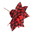 Plaid Poinsettias Xmas Tree Ornaments Artificial Xmas Flowers Poinsettia for Xmas Tree Garland Wedding Party Holiday Decoration Red Black