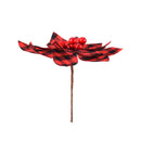 Plaid Poinsettias Xmas Tree Ornaments Artificial Xmas Flowers Poinsettia for Xmas Tree Garland Wedding Party Holiday Decoration Red Black