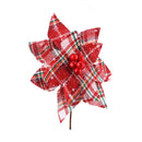Plaid Poinsettias Xmas Tree Ornaments Artificial Xmas Flowers Poinsettia for Xmas Tree Garland Wedding Party Holiday Decoration Striped Red