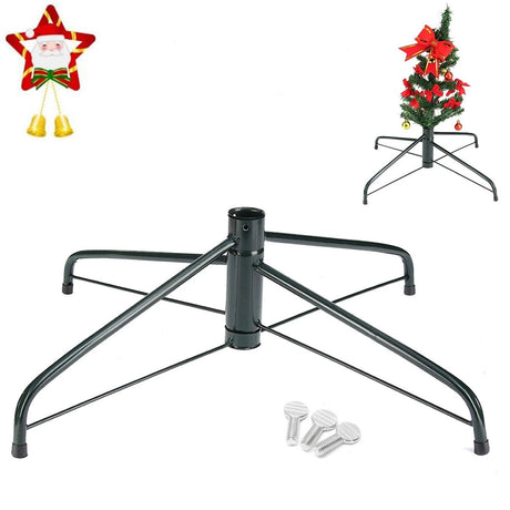 Xmas Tree Stand Iron Tripod Stable Metal Xmas Tree Base Support Accessories for Holiday Home Decor 45cm