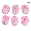 6PCS Velvet Xmas Balls Decorations Elegant Velvet Ornaments for Xmas Tree Wedding Party Pink