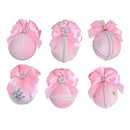 6PCS Velvet Xmas Balls Decorations Elegant Velvet Ornaments for Xmas Tree Wedding Party Pink