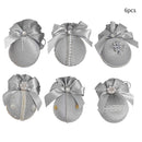 6PCS Velvet Xmas Balls Decorations Elegant Velvet Ornaments for Xmas Tree Wedding Party Gray
