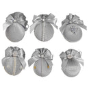 6PCS Velvet Xmas Balls Decorations Elegant Velvet Ornaments for Xmas Tree Wedding Party Gray