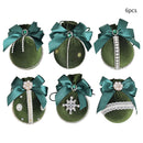 6PCS Velvet Xmas Balls Decorations Elegant Velvet Ornaments for Xmas Tree Wedding Party Green