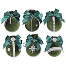 6PCS Velvet Xmas Balls Decorations Elegant Velvet Ornaments for Xmas Tree Wedding Party Green
