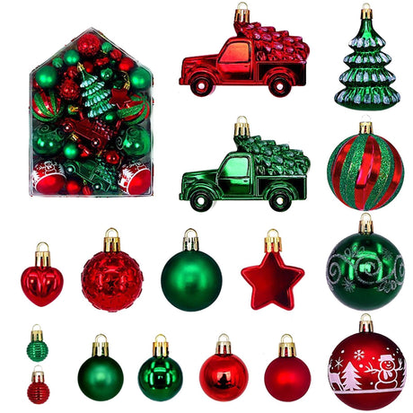 72 Pcs Xmas Tree Ornaments Shatterproof Hanging Xmas Ball Ornaments Set for Tree Wreath