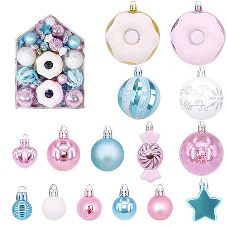 72 Pcs Xmas Tree Ornaments Shatterproof Hanging Xmas Ball Ornaments Set for Tree Wreath