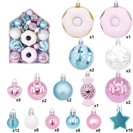 72 Pcs Xmas Tree Ornaments Shatterproof Hanging Xmas Ball Ornaments Set for Tree Wreath