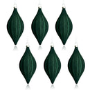 6pcs Xmas Balls Green Cone Shaped Flocked Plastic Xmas Tree Hanging Ornaments for Holiday Decoration