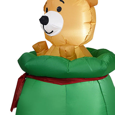Xmas Inflatable Bear Decoration Outdoor Yard Garden LED Light Luminous Air Model
